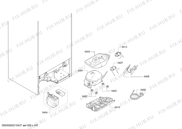 Взрыв-схема холодильника Bosch KIF86HD30C Bosch - Схема узла 04