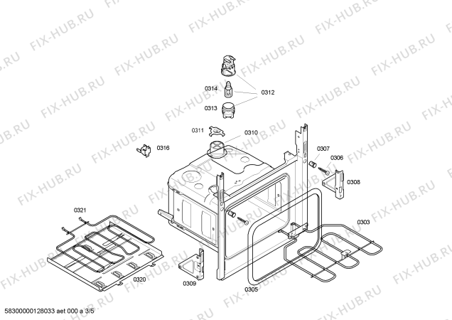 Схема №4 4HF413X с изображением Кнопка для плиты (духовки) Bosch 00610988