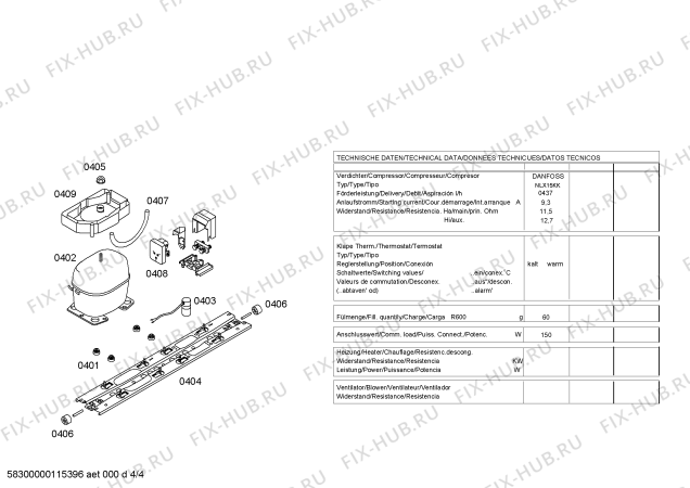 Схема №2 K58901X0 с изображением Емкость для заморозки для холодильника Bosch 00476603