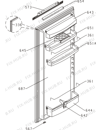 Схема №1 RI1441LA (645781, HTI1486) с изображением Крышечка для холодильника Gorenje 662070