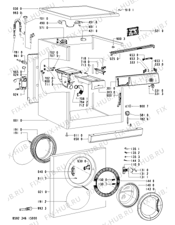 Схема №2 AWOR42057 (F091461) с изображением Инструкция по обслуживанию для стиральной машины Indesit C00368189