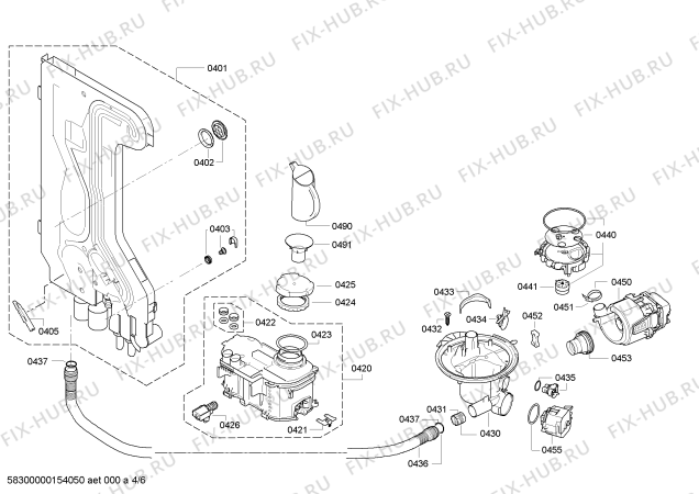 Взрыв-схема посудомоечной машины Bosch SMD50E82EU - Схема узла 04
