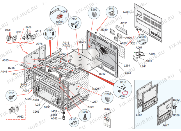 Взрыв-схема плиты (духовки) Gorenje GI922E10XKB1 (520499, 96-Z) - Схема узла 04