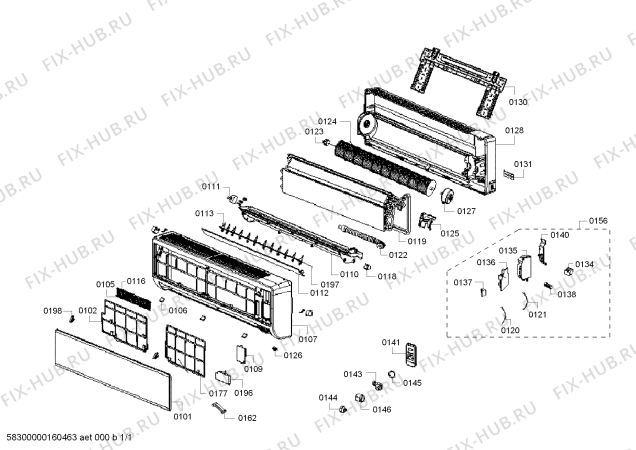 Схема №1 B1ZMI18750 с изображением Испаритель для кондиционера Bosch 00711487