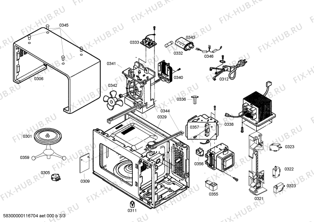 Схема №3 HF12023 с изображением Панель управления для микроволновки Siemens 00362239