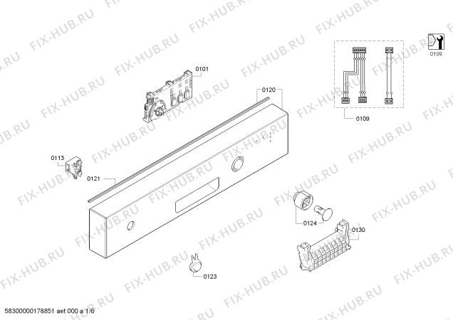 Схема №4 SMS33FU1CH с изображением Панель управления для посудомойки Bosch 00743500