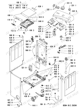 Схема №2 EV 7130 с изображением Обшивка для стиральной машины Whirlpool 481245210308