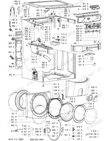 Схема №2 WAB 8900-NL с изображением Обшивка для стиральной машины Whirlpool 481245216786