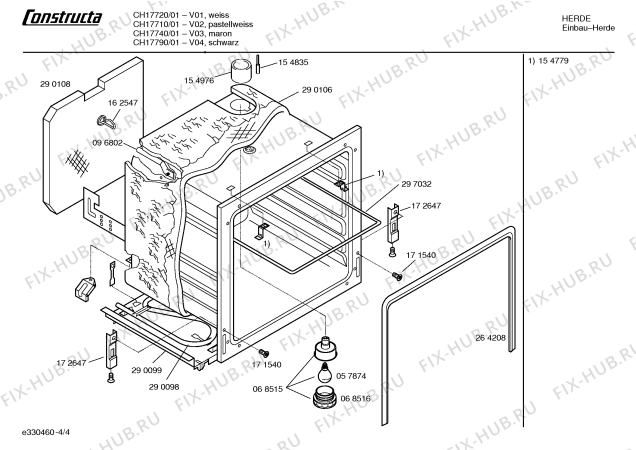 Взрыв-схема плиты (духовки) Constructa CH17740 - Схема узла 04