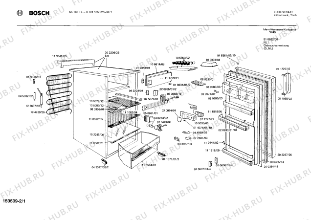 Схема №2 0701165523 KS168TL с изображением Вентиляционная решетка для холодильника Bosch 00113542