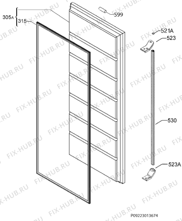 Схема №4 A72010GNX0 с изображением Блок управления для холодильника Aeg 973925041428005