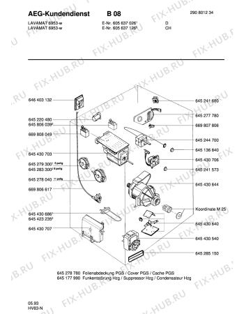 Взрыв-схема стиральной машины Aeg LAV6953-W - Схема узла Electrical equipment