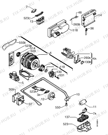 Взрыв-схема посудомоечной машины Juno JSV2541 - Схема узла Electrical equipment