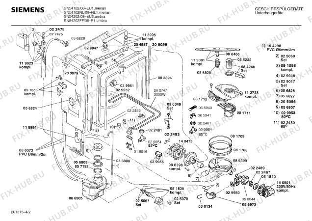 Схема №3 SMS4022 с изображением Кабель для электропосудомоечной машины Bosch 00271536