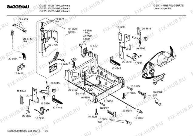 Схема №5 GI225145 с изображением Инструкция по эксплуатации Gaggenau для посудомоечной машины Bosch 00691337