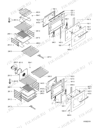 Схема №2 AKP 950/01 WH с изображением Дверь (стекло) духовки для духового шкафа Whirlpool 481245058855