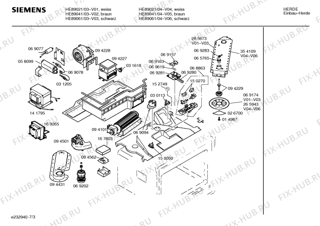 Схема №6 HE89061 с изображением Инструкция по эксплуатации для плиты (духовки) Siemens 00522219