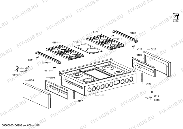 Схема №9 HSB785055N с изображением Профилированная полоса для плиты (духовки) Bosch 00679010