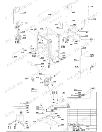 Взрыв-схема посудомоечной машины Beko BEKO D 5543 FW (7612284242) - EXPLODED WIEV (MAIN BADY)