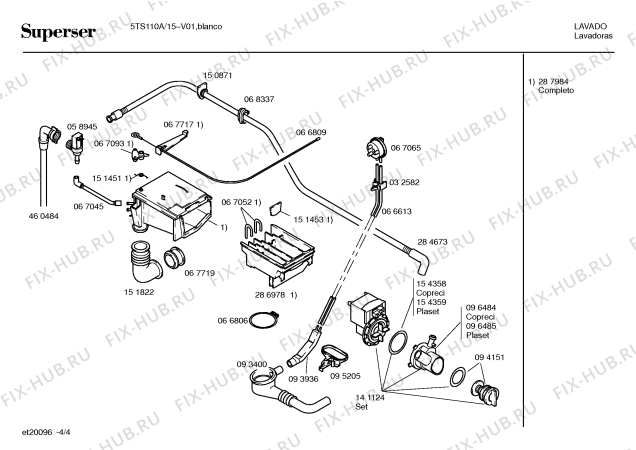 Схема №4 5TS110A с изображением Кабель для стиралки Bosch 00297506
