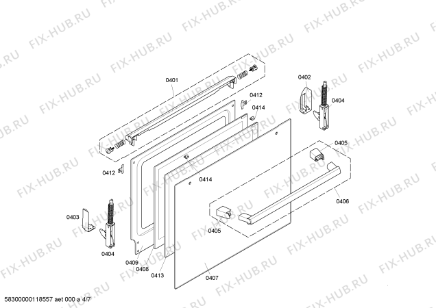 Схема №5 HLN422051X с изображением Стеклокерамика для электропечи Bosch 00476452