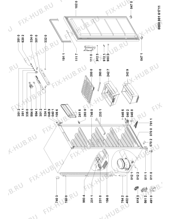 Схема №1 PFV 160W A+ с изображением Дверка для холодильной камеры Whirlpool 480132103032