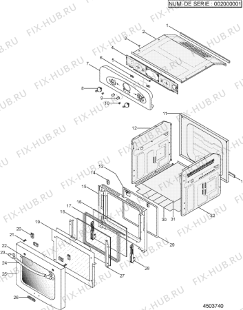 Взрыв-схема плиты (духовки) Indesit FI626A (F021938) - Схема узла