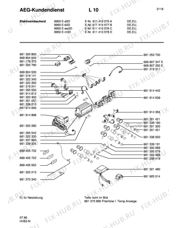 Схема №1 COMPETENCE 9950E-M3D с изображением Тумблер для духового шкафа Aeg 8996613222802