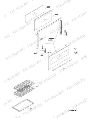 Взрыв-схема плиты (духовки) Ikea 301.451.72 PRO D70 AN - Схема узла