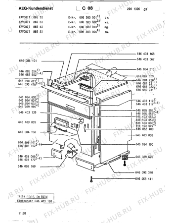 Схема №1 FAV865 IGA с изображением Панель для посудомоечной машины Aeg 8996460846323