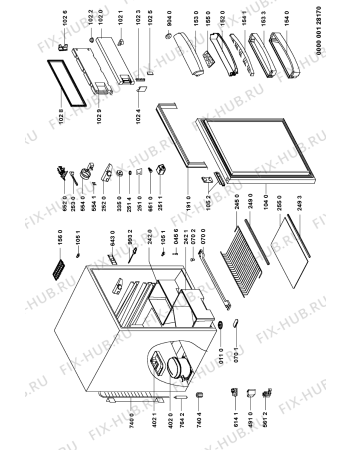 Схема №1 ARG 574/3 с изображением Элемент корпуса для холодильной камеры Whirlpool 481946678441