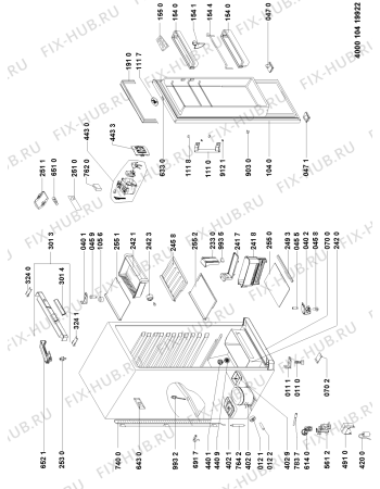 Схема №1 WM1865 A+W с изображением Корпусная деталь для холодильной камеры Whirlpool 481055453023