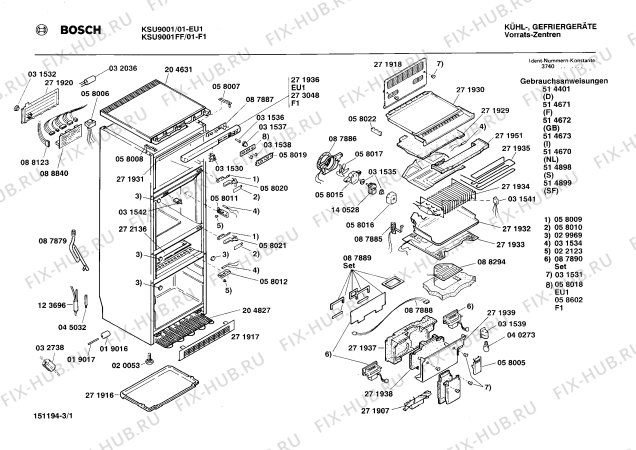 Схема №1 KSU9001FF с изображением Дверь для холодильной камеры Bosch 00205035