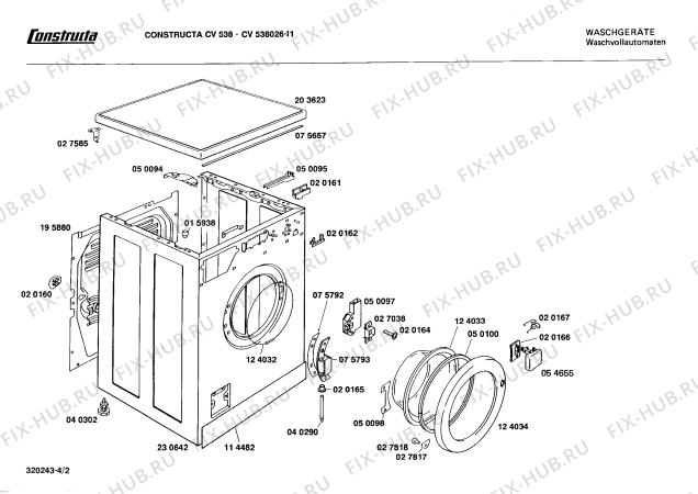 Схема №4 WV27300591 SIWAMAT 273 с изображением Таблица программ для стиральной машины Siemens 00085258