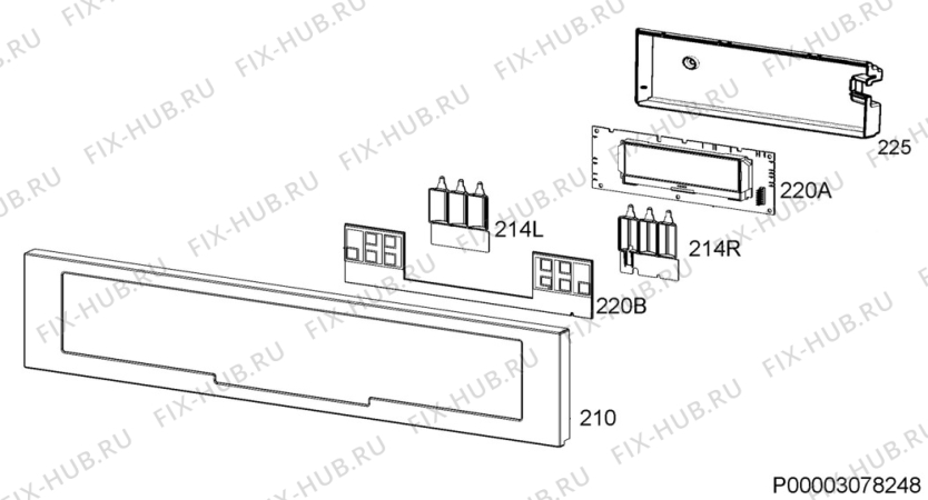 Взрыв-схема плиты (духовки) Electrolux FQL203XED - Схема узла Command panel 037