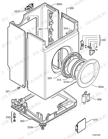 Взрыв-схема стиральной машины Zanussi W1202 - Схема узла Housing 001