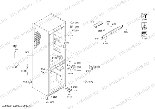 Схема №4 3KFB7611 с изображением Дверь для холодильника Bosch 00710925