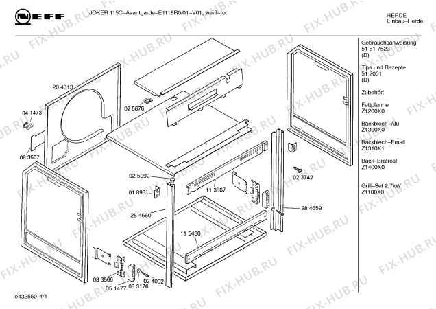 Схема №2 E1118R0 JOKER 115 C-AVANTGARDE с изображением Фронтальное стекло для электропечи Bosch 00287626