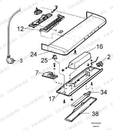 Взрыв-схема вытяжки Electrolux EFT6405 - Схема узла Section 1