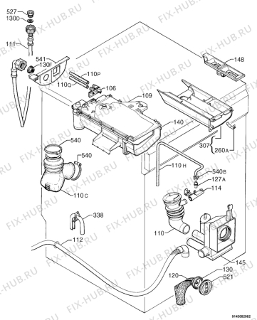 Взрыв-схема стиральной машины Husqvarna Electrolux QW1450HT - Схема узла Hydraulic System 272