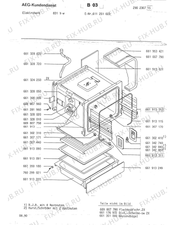 Взрыв-схема плиты (духовки) Aeg 831 V W - Схема узла Section2