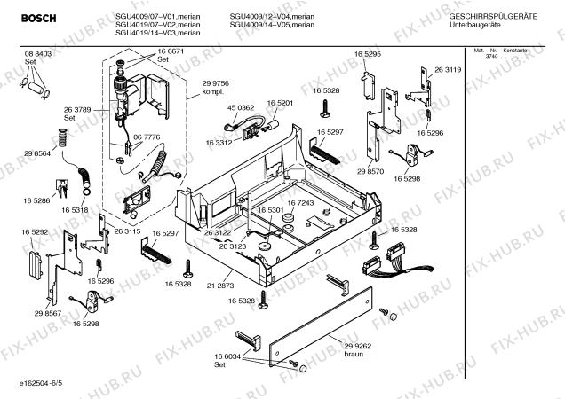 Взрыв-схема посудомоечной машины Bosch SGU4019 - Схема узла 05