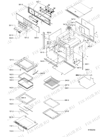 Схема №2 AKZ 398 MR с изображением Панель для плиты (духовки) Whirlpool 481245359678