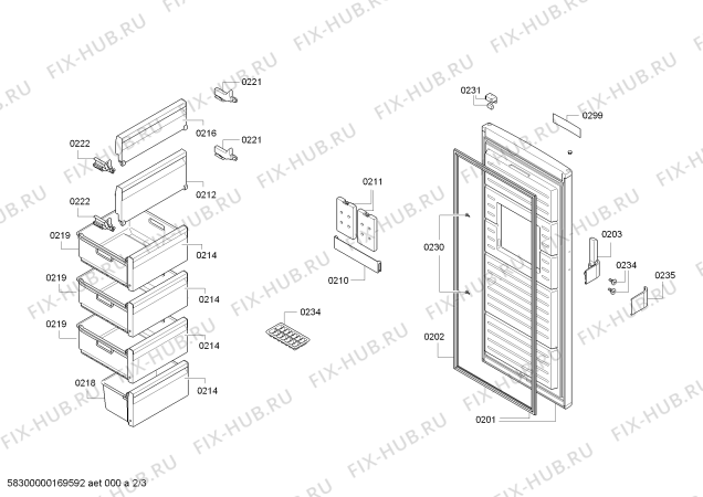 Схема №3 GSV33FW30H с изображением Дверь для холодильной камеры Bosch 00712209