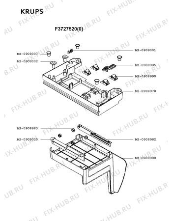 Взрыв-схема ломтерезки Krups F3727520(0) - Схема узла 5P001760.9P3