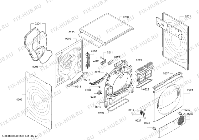 Взрыв-схема сушильной машины Bosch WTWH761BY SelfCleaning Condenser - Схема узла 02