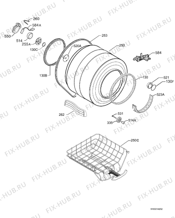 Взрыв-схема сушильной машины John Lewis JLTDC07 - Схема узла Functional parts 267