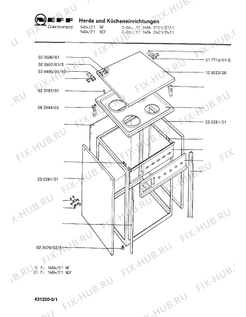 Схема №5 1310041104 1000/44W с изображением Переключатель для плиты (духовки) Bosch 00023294