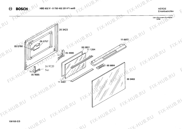 Взрыв-схема плиты (духовки) Bosch 0750452201 HBE632V - Схема узла 03