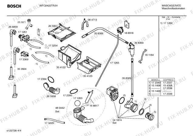 Взрыв-схема стиральной машины Bosch WFO2422TR Maxx WFO2422 - Схема узла 04